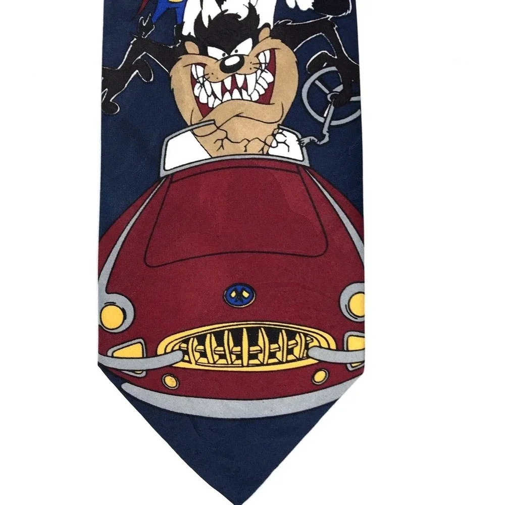 Balancine Hot Cakes Tie Taz Silvester Tweety Bugs Bunny VTG Vintage Necktie 58